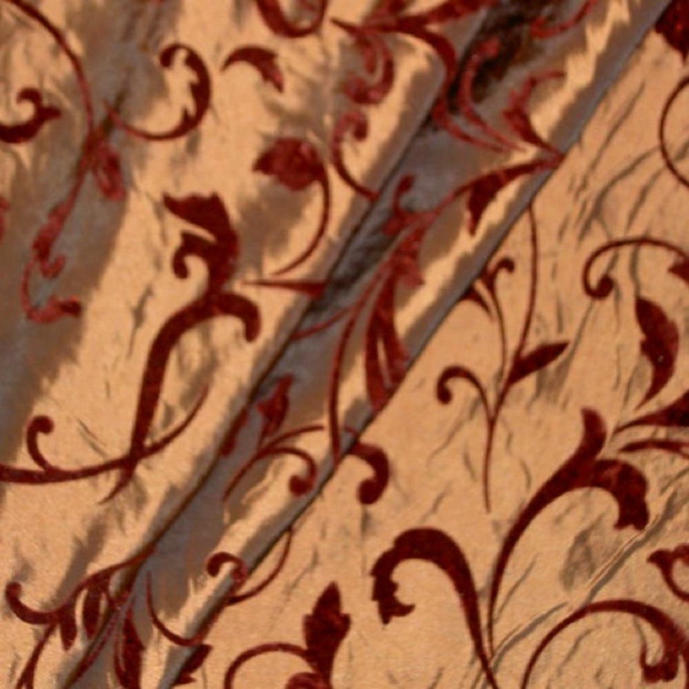Florida B Burgundy Drapery Vine Fabric Coordinate